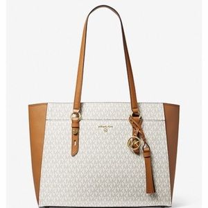 Michael Kors Sullivan Large Logo and Leather Tote Bag